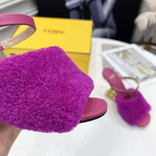 Load image into Gallery viewer, Fendi Women First Purple Sheepskin High-Heeled Sandals