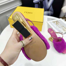 Load image into Gallery viewer, Fendi Women First Purple Sheepskin High-Heeled Sandals