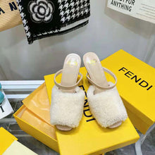 Load image into Gallery viewer, Fendi Women First White Sheepskin High-Heeled Sandals