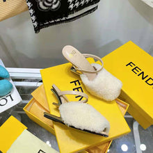 Load image into Gallery viewer, Fendi Women First White Sheepskin High-Heeled Sandals