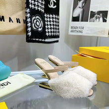 Load image into Gallery viewer, Fendi Women First White Sheepskin High-Heeled Sandals