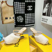 Load image into Gallery viewer, Fendi Women First White Sheepskin High-Heeled Sandals