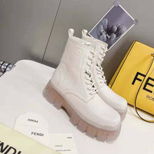 Load image into Gallery viewer, Fendi Women Force Beige Leather Ankle Boots