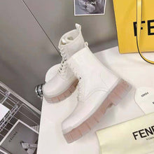 Load image into Gallery viewer, Fendi Women Force Beige Leather Ankle Boots