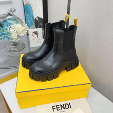 Load image into Gallery viewer, Fendi Women Force Black Leather Chelsea Boots