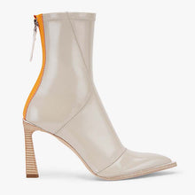 Load image into Gallery viewer, Fendi Women Glossy Gray Neoprene Ankle Boots FFrame Pointed-Toe