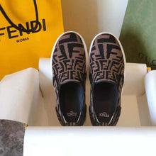 Load image into Gallery viewer, Fendi Women Rise Brown Fabric Slip Ons
