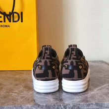 Load image into Gallery viewer, Fendi Women Rise Brown Fabric Slip Ons