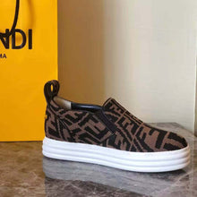Load image into Gallery viewer, Fendi Women Rise Brown Fabric Slip Ons