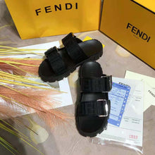 Load image into Gallery viewer, Fendi Women Sandals Black Fabric Sandals