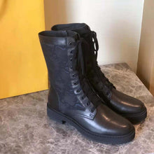 Load image into Gallery viewer, Fendi Women Signature Black Leather Biker Boots