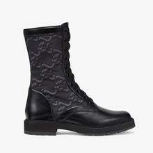 Load image into Gallery viewer, Fendi Women Signature Black Leather Biker Boots