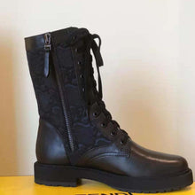 Load image into Gallery viewer, Fendi Women Signature Black Leather Biker Boots