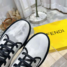 Load image into Gallery viewer, Fendi Women Signature Gray Canvas Biker Boots