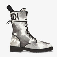 Load image into Gallery viewer, Fendi Women Signature Gray Canvas Biker Boots
