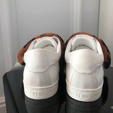 Load image into Gallery viewer, Fendi Women Sneakers White Leather Slip-ons Calfskin Sheepskin
