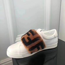 Load image into Gallery viewer, Fendi Women Sneakers White Leather Slip-ons Calfskin Sheepskin