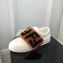 Load image into Gallery viewer, Fendi Women Sneakers White Leather Slip-ons Calfskin Sheepskin