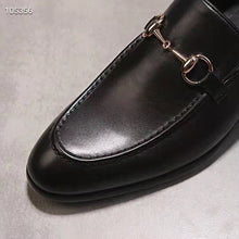Load image into Gallery viewer, Gucci GG Men Gucci Jordaan Leather Loafer Black Leather Horsebit Blake Construction