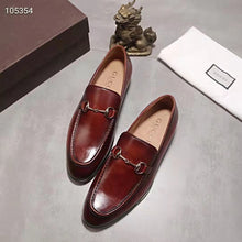 Load image into Gallery viewer, Gucci GG Men Jordaan Leather Loafer Dark Brown Leather Horsebit Blake Construction