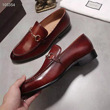 Load image into Gallery viewer, Gucci GG Men Jordaan Leather Loafer Dark Brown Leather Horsebit Blake Construction