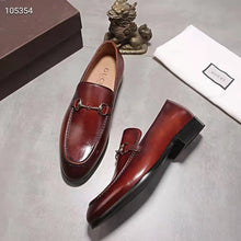 Load image into Gallery viewer, Gucci GG Men Jordaan Leather Loafer Dark Brown Leather Horsebit Blake Construction
