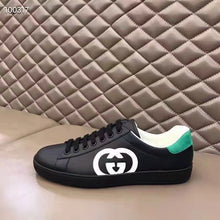 Load image into Gallery viewer, Gucci GG Unisex Ace Sneaker Interlocking G Black Leather 1.5 cm Heel