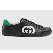 Load image into Gallery viewer, Gucci GG Unisex Ace Sneaker Interlocking G Black Leather 1.5 cm Heel