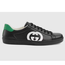 Load image into Gallery viewer, Gucci GG Unisex Ace Sneaker Interlocking G Black Leather 1.5 cm Heel