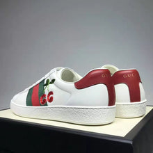 Load image into Gallery viewer, Gucci GG Unisex Ace Sneaker with Cherry White Leather Green Red Web