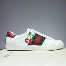 Load image into Gallery viewer, Gucci GG Unisex Ace Sneaker with Cherry White Leather Green Red Web