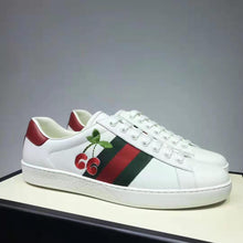 Load image into Gallery viewer, Gucci GG Unisex Ace Sneaker with Cherry White Leather Green Red Web