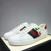 Load image into Gallery viewer, Gucci GG Unisex Ace Sneaker with Cherry White Leather Green Red Web