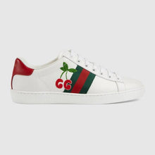Load image into Gallery viewer, Gucci GG Unisex Ace Sneaker with Cherry White Leather Green Red Web