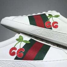 Load image into Gallery viewer, Gucci GG Unisex Ace Sneaker with Cherry White Leather Green Red Web