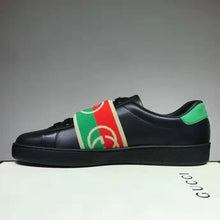 Load image into Gallery viewer, Gucci GG Unisex Ace Sneaker with Elastic Web Interlocking G Black Leather