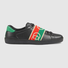 Load image into Gallery viewer, Gucci GG Unisex Ace Sneaker with Elastic Web Interlocking G Black Leather
