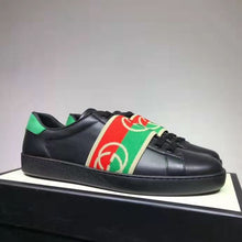 Load image into Gallery viewer, Gucci GG Unisex Ace Sneaker with Elastic Web Interlocking G Black Leather