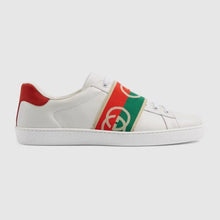 Load image into Gallery viewer, Gucci GG Unisex Ace Sneaker with Elastic Web Interlocking G White Leather