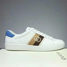Load image into Gallery viewer, Gucci GG Unisex Ace Sneaker with Interlocking G White Leather Light Blue