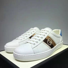 Load image into Gallery viewer, Gucci GG Unisex Ace Sneaker with Interlocking G White Leather Light Blue