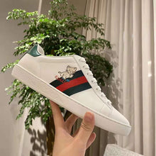 Load image into Gallery viewer, Gucci GG Unisex Ace Sneaker with Kitten White Scrap Less Leather