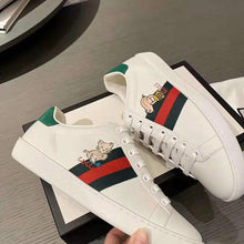 Load image into Gallery viewer, Gucci GG Unisex Ace Sneaker with Kitten White Scrap Less Leather