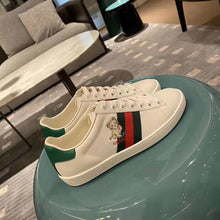 Load image into Gallery viewer, Gucci GG Unisex Ace Sneaker with Kitten White Scrap Less Leather