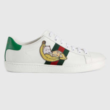 Load image into Gallery viewer, Gucci GG Unisex Bananya Ace Sneaker White Leather with Green and Red Web