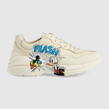 Load image into Gallery viewer, Gucci GG Unisex Disney x Gucci Donald Duck Rhyton Sneaker Ivory Leather
