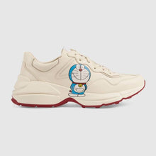 Load image into Gallery viewer, Gucci GG Unisex Doraemon x Gucci Rhyton Sneaker Ivory Leather-Beige