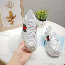 Load image into Gallery viewer, Gucci GG Unisex GG Sneaker with Web White Leather Green and Red Web