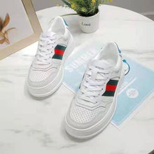 Load image into Gallery viewer, Gucci GG Unisex GG Sneaker with Web White Leather Green and Red Web