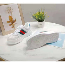 Load image into Gallery viewer, Gucci GG Unisex GG Sneaker with Web White Leather Green and Red Web